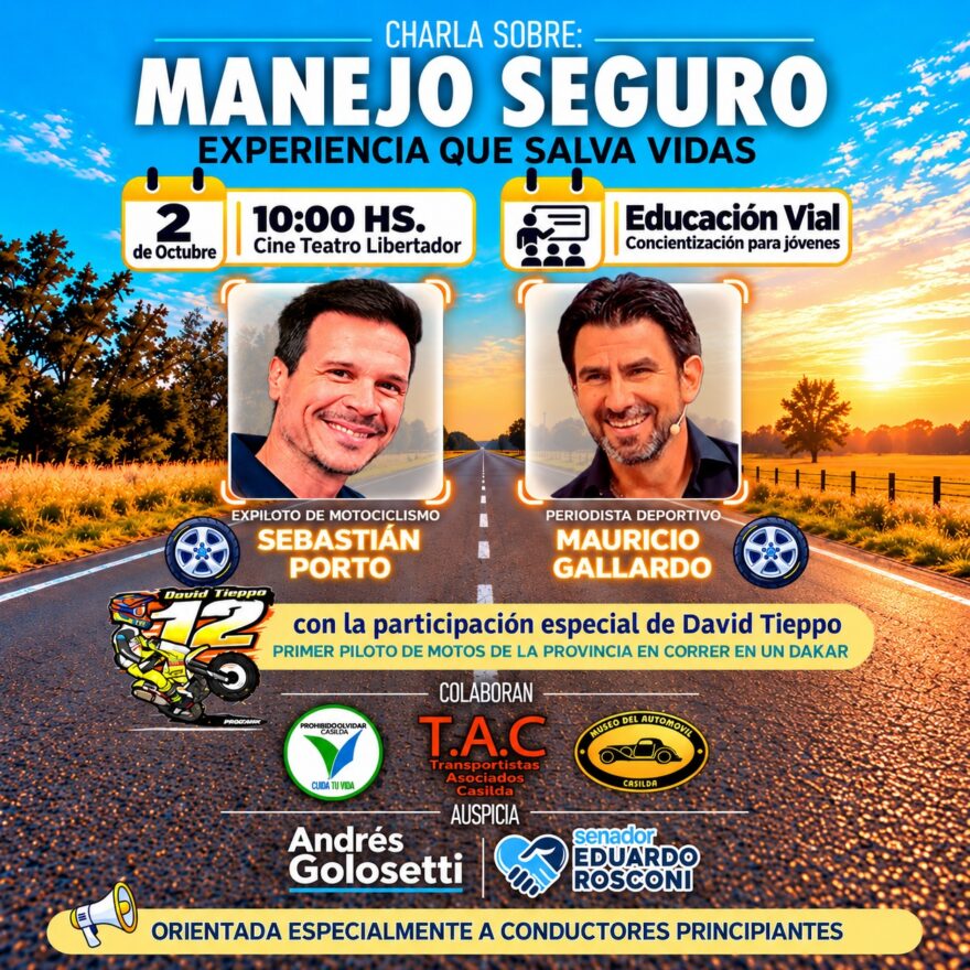 Rosconi y Golosetti convocan a una charla sobre manejo seguro y educación vial